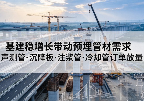 古浪基建稳增长带动预埋监测管材需求，声测管、沉降板、注浆管订单持续放量